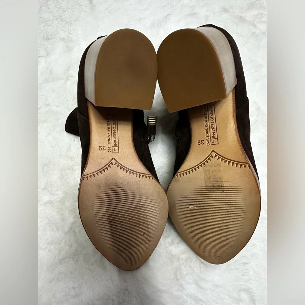 Alberto Fermani Rich suede Brown Ankle Booties